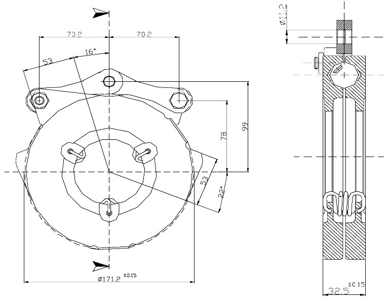 Servomotor de frână în baie de ulei 6,5" 15777