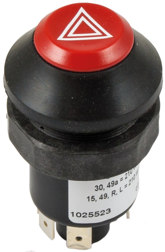Buton roșu cu simbolul luminilor de pericol 36229