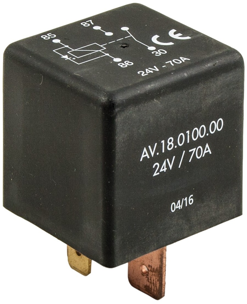 Rele Pornit-Oprit 24V-70A cu capete de 9mm și tensiunea suportului de 36610