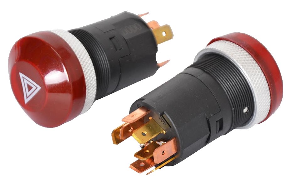 Buton roșu cu simbolul luminilor de avarie cu 8 pini 37233