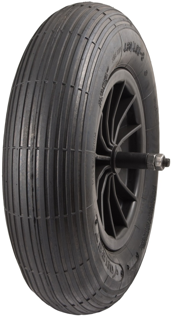 Roată de roabă cu anvelopă cu nervuri și butuc cu bucșe de nailon 140 mm 40160