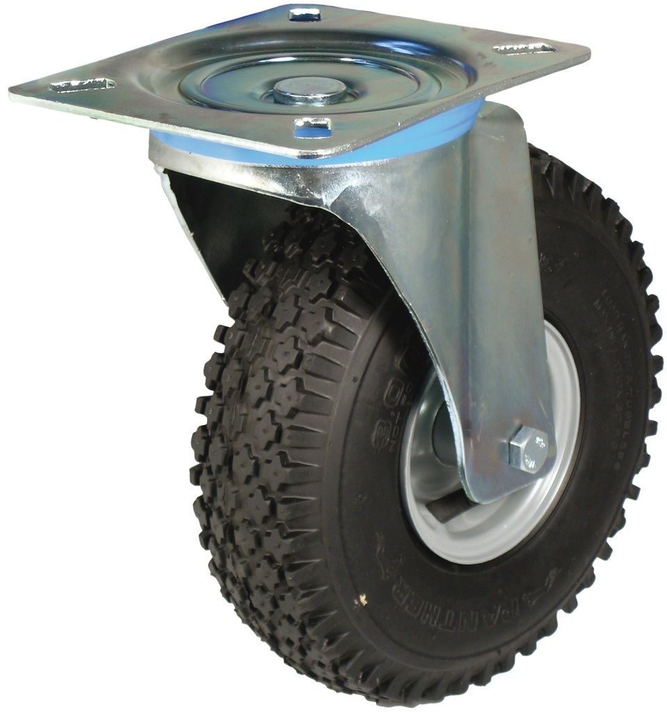 Roată pneumatică cu suport fix și jantă detașabilă din tablă 75 mm 40198