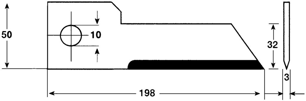 Cutit tocator de paie static 198x50-32x3 mm 45922