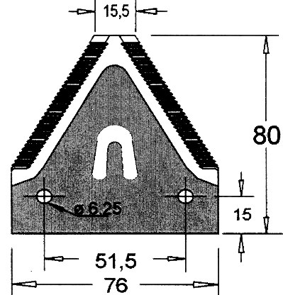 Lama pentru treierator de recoltat Placa 3" - 80x2,7 mm 80 mm 46122