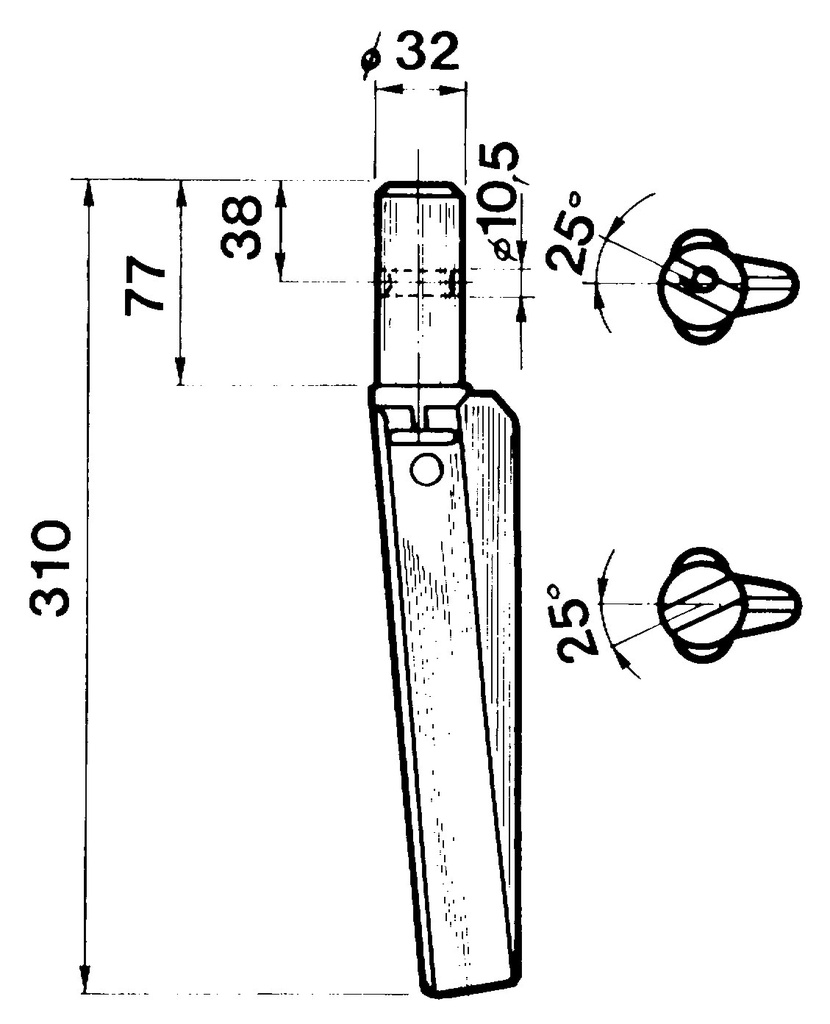 Cutie pentru grape motorizate - TB333 Side Right 310 mm 55017