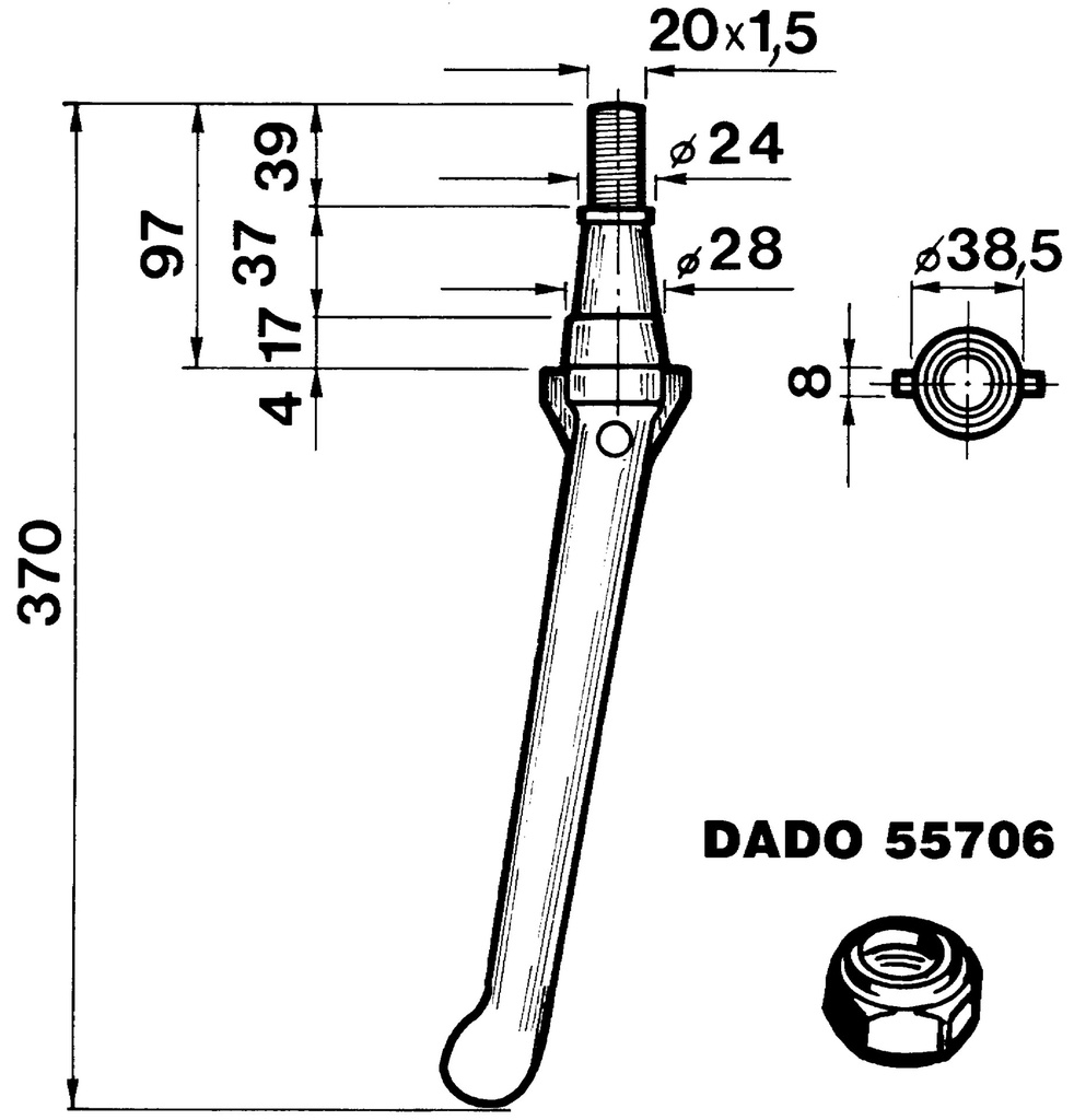 Cutie pentru grape motorizate - Conice 370 mm 55075