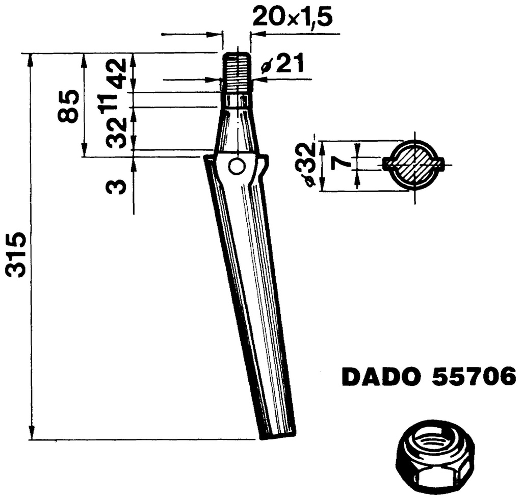 Cutie pentru grape motorizate - Conice 315 mm 55131