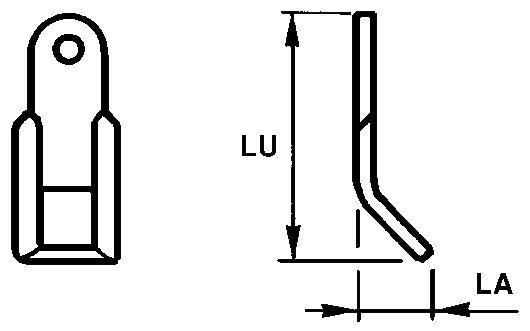 Cuțit pentru cuțit Orificiu 14,5 mm 130 mm 55971