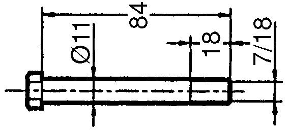 Dimensiunea șurubului complet 7/16"x84 84 mm 56199