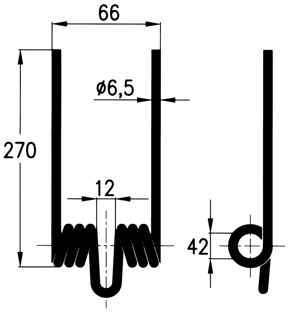 Arc pentru greble de livrare laterală 270 mm 56433
