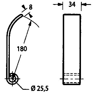 Cuțit pentru cuțit Orificiu 25,5 mm - mm 57082