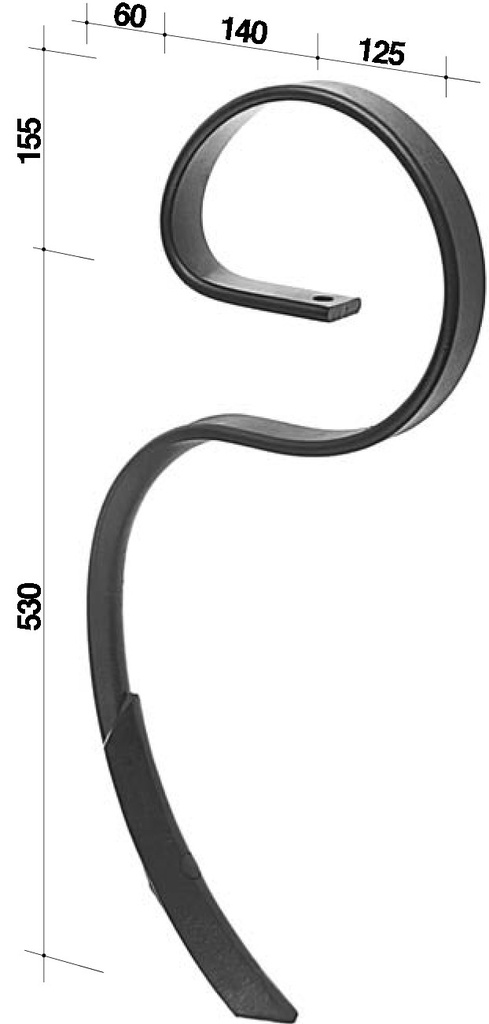 Coltivatoare cu 2 gauri fara varf 530 mm 57161