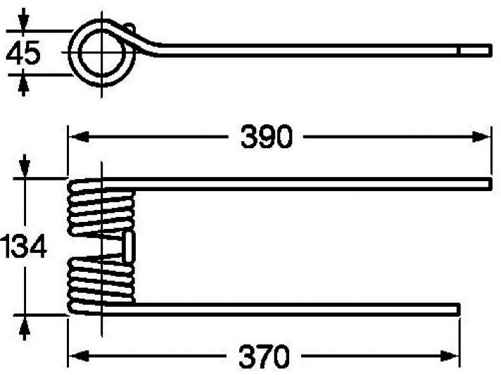 Arc pentru fânătoare rotative Later dreapta 390 mm 57674