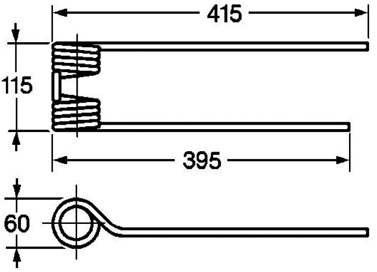 Arc pentru fânătoare rotative Later dreapta 415 mm 57678