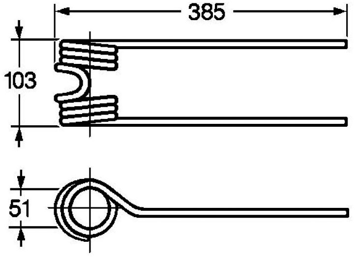 Arc pentru fânătoare rotative 385 mm 57680
