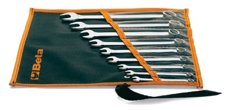 Set de 9 chei combinate în portofel din pânză 70034