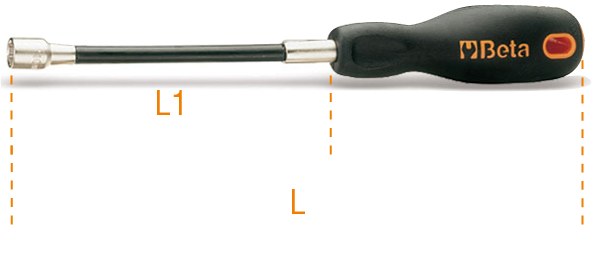 Hexagon flexibil dar rotițe cu mâner 265 mm 70126