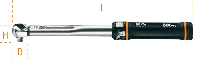 Cheie dinamometrică cu clichet reversibil Strângere 0,8÷6 kgfm 305 mm 70200