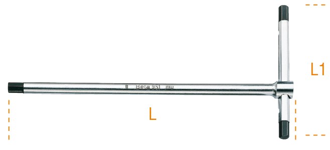 Chei cu mâner în T cu trei capete tată hexagonale Dimensiunea 2 mm 125 mm 70219