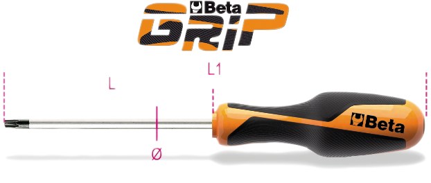Șurubelniță pentru șuruburi TORX® - Beta GRIP Mărimea T6 50 mm 70262