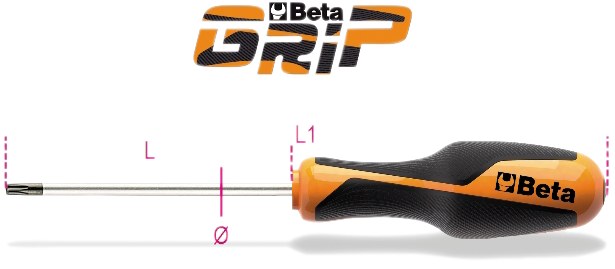 Șurubelniță pentru șuruburi TORX® TAMPER RESISTANT - Beta GRIP 60 mm 70274