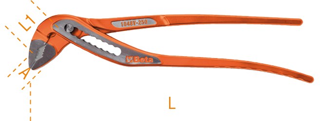 Clești cu vârf de alunecare îmbinări cutite portocalii 250 mm 70311
