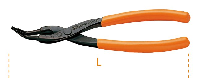 Cleste cu nas 45° pentru Inele Arc Interior 8÷12 mm 70327