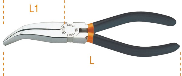 Clește cu mâner din PVC foarte lung cu vârf plat îndoit 200 mm 70348
