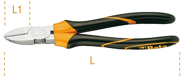 Clește de tăiere diagonală, mâner bimaterial 160 mm 70356