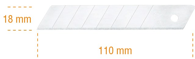 Lame de rezervă snap-off de 18 mm (10 buc) pentru tăietor 70374-70375 70376