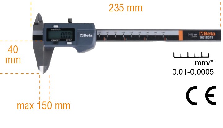 Etrier digital Vernier Precision 1/100 mm 235 mm 70419