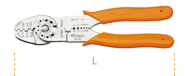 Cleste de sertizare pentru terminale deschise neizolate, model standar 220 mm 70436