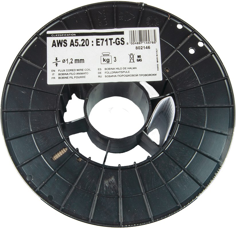 Bobină de sârmă cu miez flux 3 kg Diametru sârmă 1,2 mm 70521