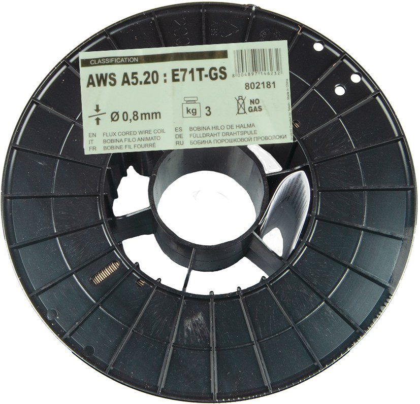 Bobină de sârmă cu miez flux 3 kg Diametru sârmă 0,8 mm 70523