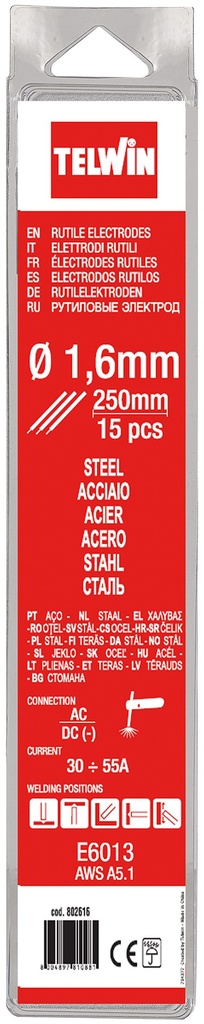 Pachet de 15 electrozi rutil de sudare din oțel 250 mm 70530