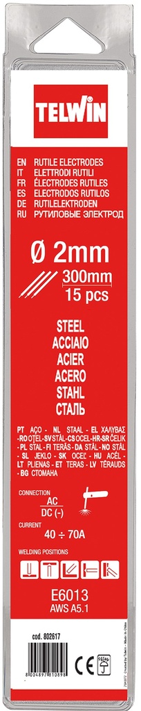 Pachet 15 electrozi rutil de sudare din otel 300 mm 70531