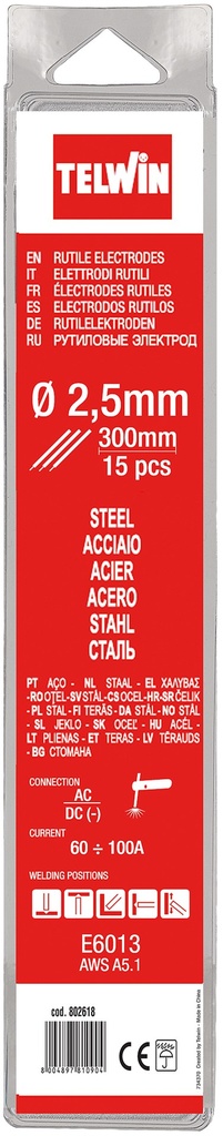 Pachet de 15 electrozi rutil de sudare din oțel 300 mm 70532