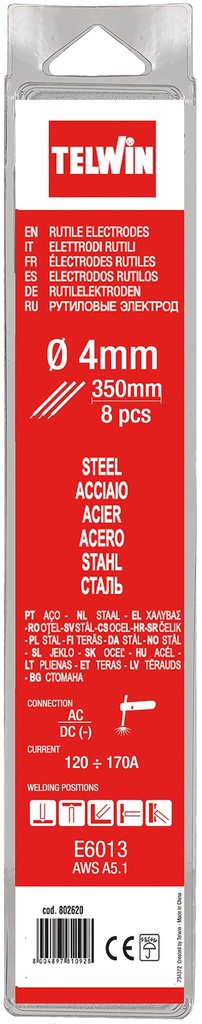 Pachet 8 electrozi rutil de sudare din otel 350 mm 70534