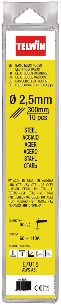 Pachet de 10 electrozi de bază pentru sudare din oțel 300 mm 70535