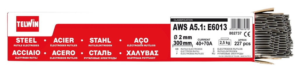 Pachet de 2,5 kg electrozi rutil de sudare din oțel 300 mm 70539