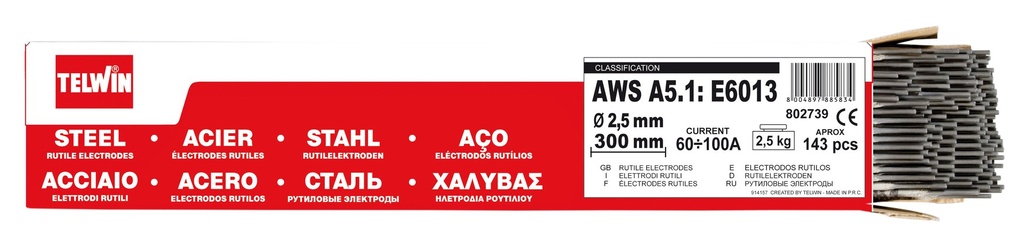 Pachet de 2,5 kg electrozi rutil de sudare din oțel 300 mm 70540