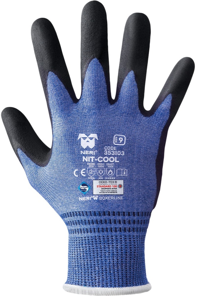 Mănuși fără cusături din nailon cu strat de nitril spumat, folosind PF 76030