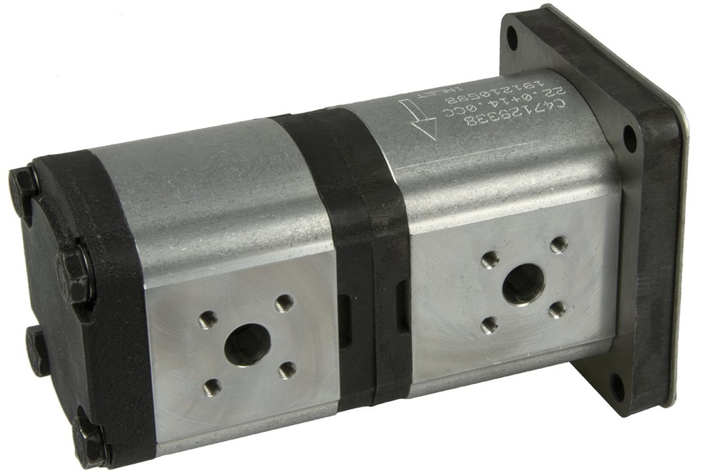 Pompă hidraulică dublă pentru CNH Cilindrată 22+14 cm³ Rotație Stânga 84041