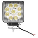 Lampa cu 9 LED-uri 10-60V 27W unghi radiere 30 de grade tip spot 107x107x49mm 6000K IP67