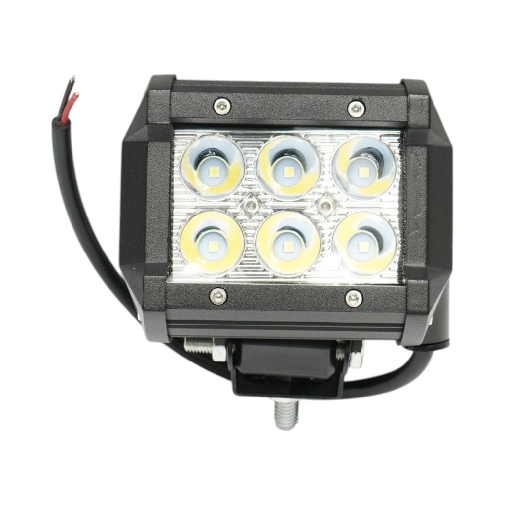 Proiector dreptunghiular 6 LED-uri 10-30V 18W 6000K unghi radiere 30 de grade tip spot 97x80mm IP67