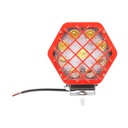 Lampa proiector hexagonal cu grilaj plastic rosu, 9 LED-uri, unghi de radiere 30, DC 10-80V 27W