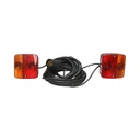 Set lampi magnetice 12V pentru remorca, fisa 7 pini, cablu stopuri 2.5m, cablu fisa 7.5m