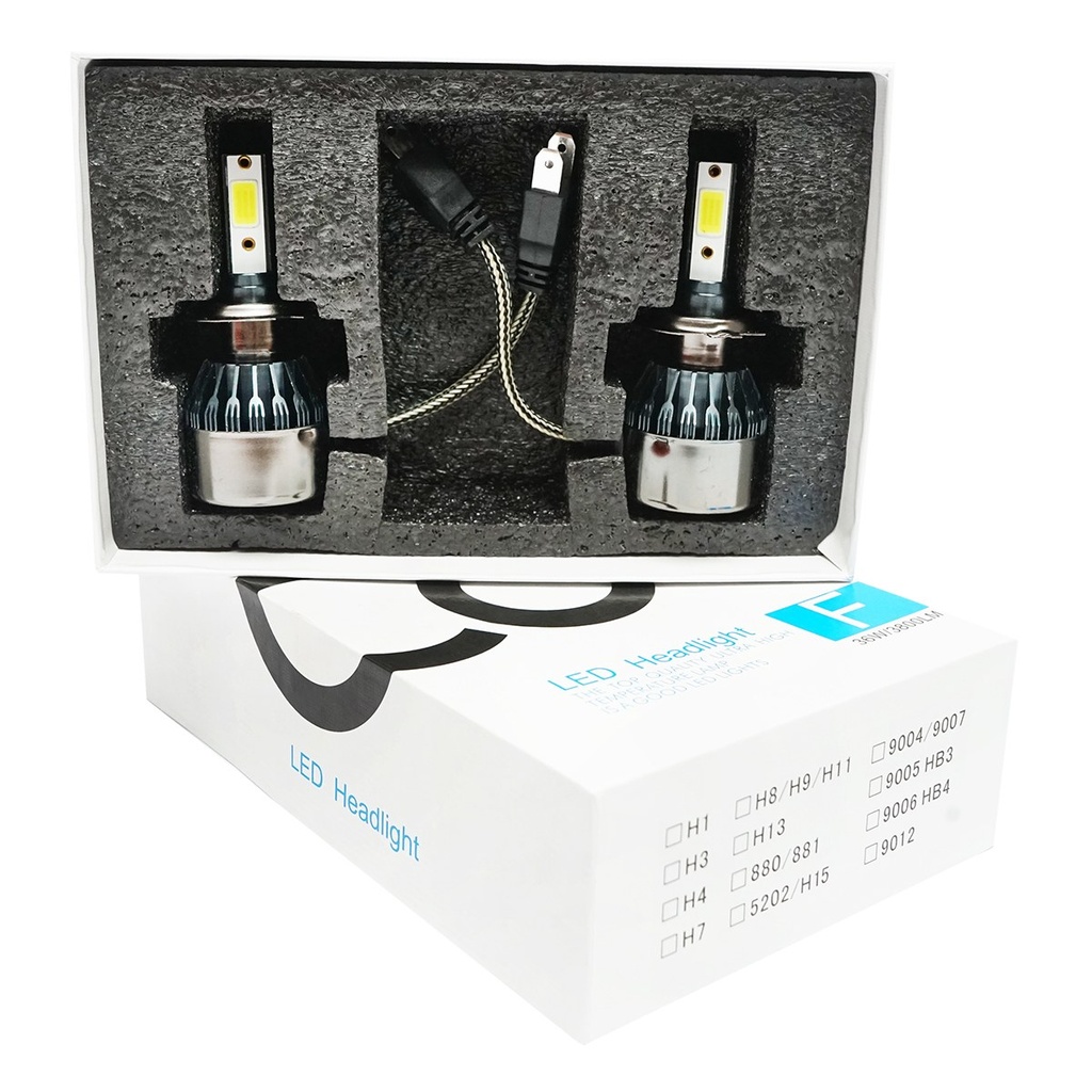 Set 2 becuri LED H7 36W/3800LM C6-H7, 12V, 6500K