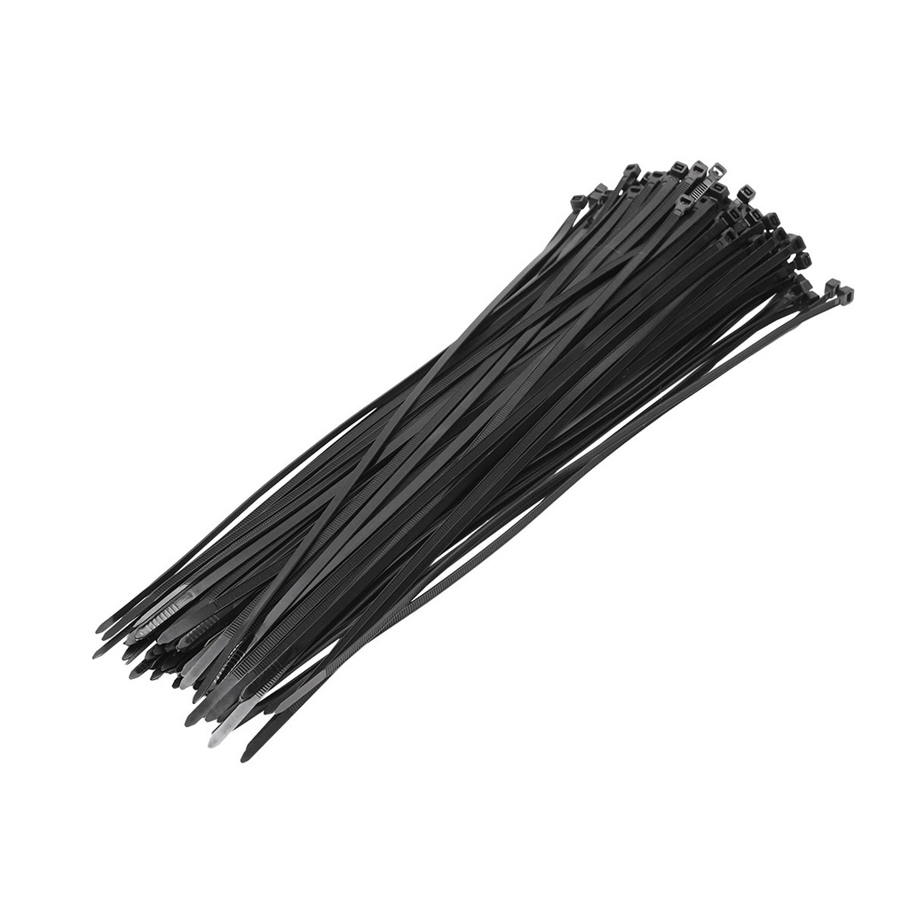 Faseta, colier plastic negru 3.6x380mm 100 buc/set