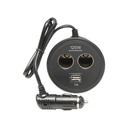 Adaptor triplu bricheta pt suport pahar cu cablu 1m